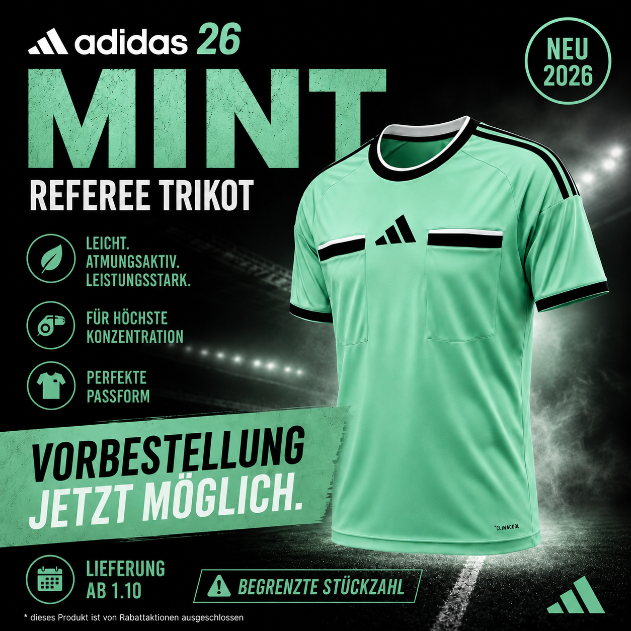 Adidas 26 Mint Referee Trikot